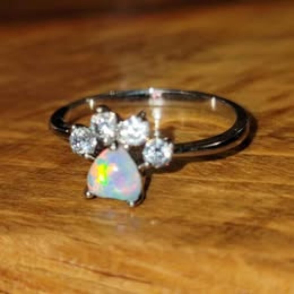 DOG CAT PAW PRINT RING SIZE 5.5